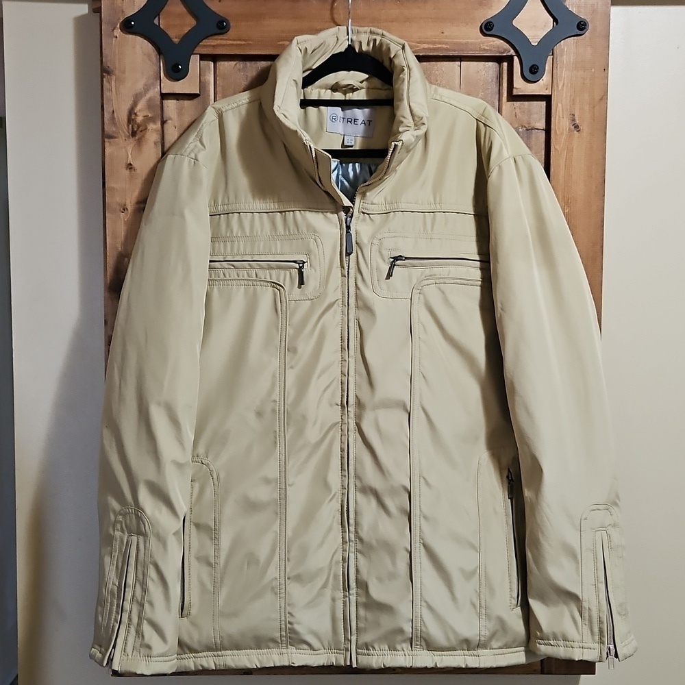 Retreat Tan Quilted Lining Utility Winter Men's Jacket Size M 38/40